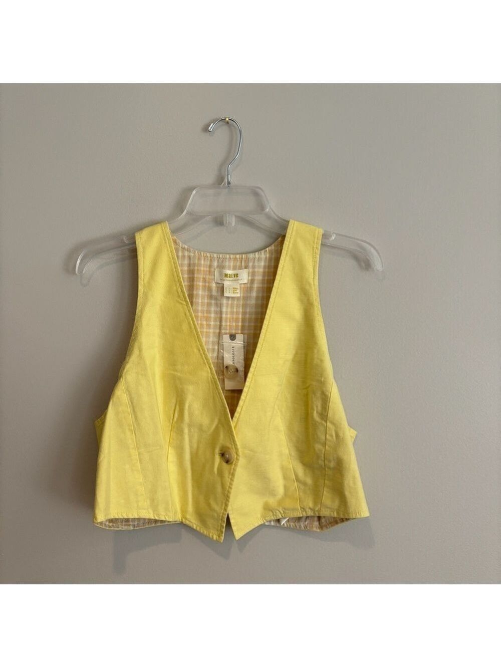 Anthropologie Maeve Yellow Cottagecore Vest Size 10